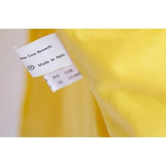 Vintage Gianni Versace Canary Yellow 100% Cotton Skirt & Jacket Ensemble